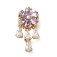 Brass Micro Pave Cubic Zirconia Pendants