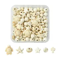 100Pcs 6 Styles Synthetic Turquoise Dyed Beads