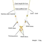 Stainless Steel Crystal Rhinestone Flat Round Pendant Glass Beaded Necklaces for Women