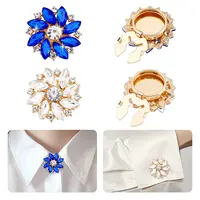 4Pcs 2 Colors Alloy Rhinestone Cufflinks