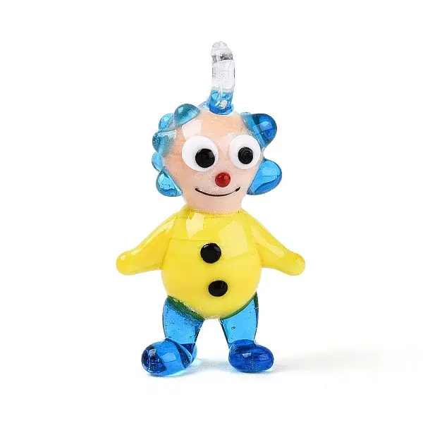 Handmade Lampwork Clown Figurine Pendants