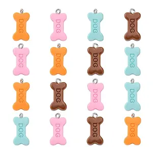 40Pcs 4 Colors Opaque Resin Pendants