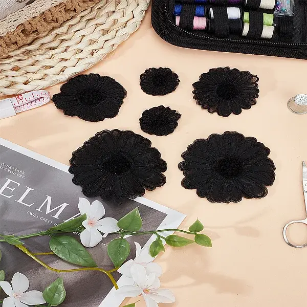 6Pcs 3 Styles Computerized Embroidery Cloth Iron on/Sew on Patches