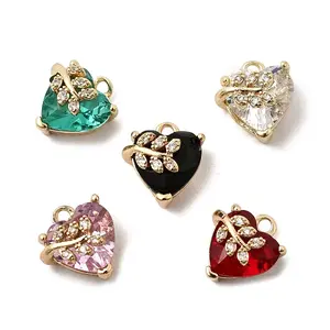 Brass Micro Pave Cubic Zirconia Pendants