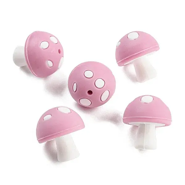 Mushroom Food Grade Silicone Focal Beads