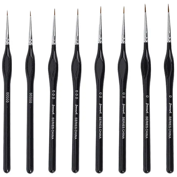 8Pcs 4 Styles Liner Detail Fine Paint Brushes