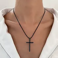 Alloy Cross Pendant Necklaces for Women