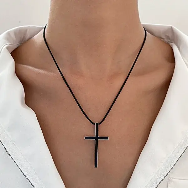 Alloy Cross Pendant Necklaces for Women
