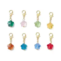 10Pcs Flower Glass Pendant Decorations
