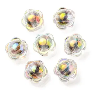 UV Plating Rainbow Iridescent Acrylic Beads