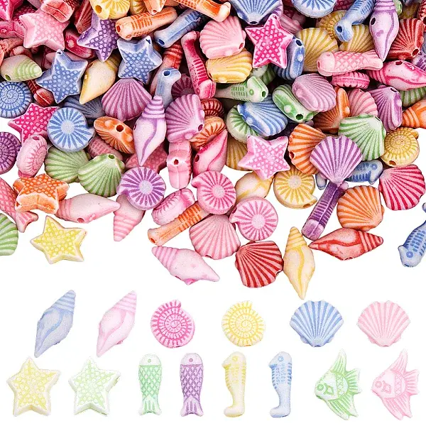 500Pcs Craft Style Acrylic Beads