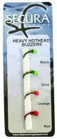 Secura flyfishing mušky heavy hothead buzzers 4 ks