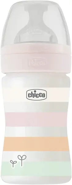 CHICCO Láhev kojenecká Well-being silikon 150 ml děvče