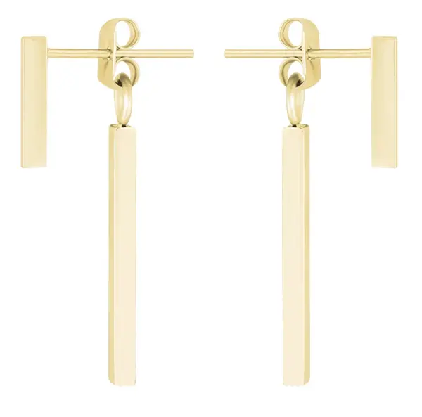 Troli Pozlacené ocelové náušnice Hranolky