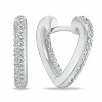 Brilio Silver Stříbrné srdíčkové náušnice se zirkony EA1186W