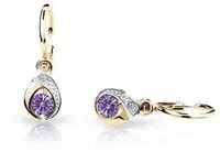 Cutie Jewellery Dětské náušnice ze žlutého zlata C1898-10-X-1 fialová