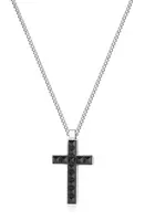S'Agapõ Pánský náhrdelník z oceli Kříž Proud SPD06