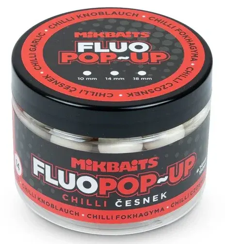 Mikbaits plovoucí boilie fluo chilli česnek 150 ml - 14 mm