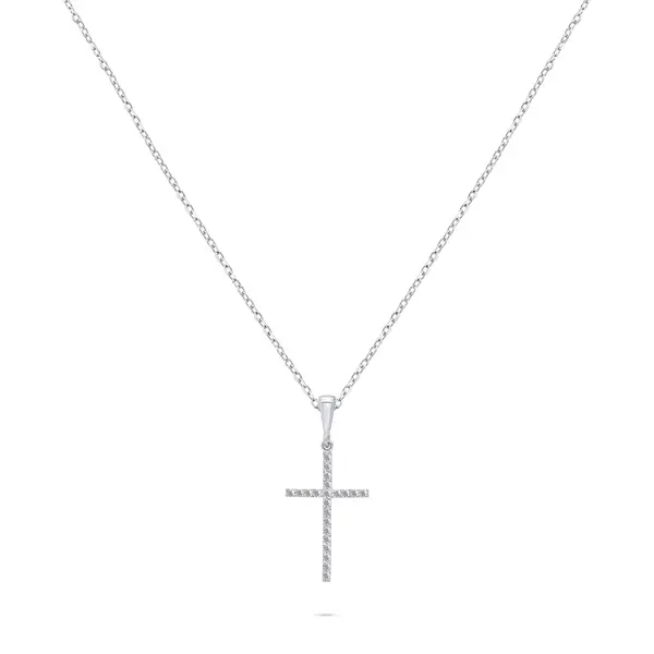 Brilio Silver Nadčasový stříbrný náhrdelník Křížek NCL50W