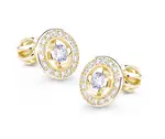 Cutie Diamonds Působivé peckové náušnice ze žlutého zlata s brilianty DZ6413-1988-30-00-X-1