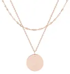 Troli Pozlacený dvojitý náhrdelník z oceli s kruhovým přívěskem