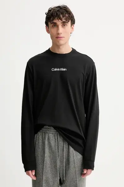 Bavlněné tričko s dlouhým rukávem Calvin Klein
