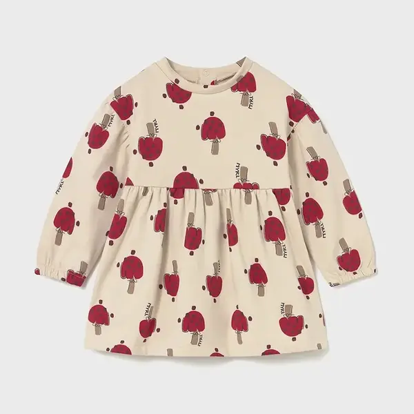 Dívčí šaty Mayoral béžová barva, mini, 2916