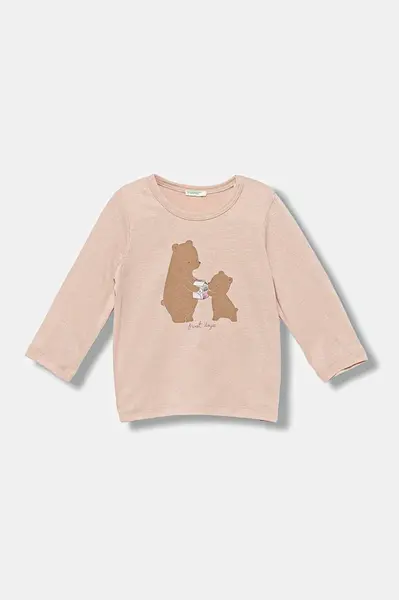 Dětské bavlněné tričko s dlouhým rukávem United Colors of Benetton