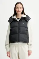 Péřová vesta Calvin Klein Jeans černá barva, zimní, LV047D500G