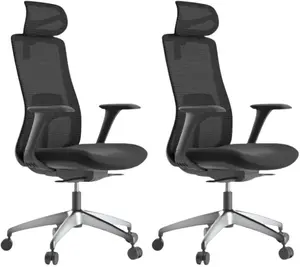 MERCURY 2PACK Ergonomická kancelářská židle WISDOM, černý plast, černá (2 ks)