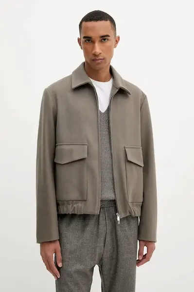 Vlněná bunda BARENA VENEZIA Capospalla Magan hnědá barva, přechodná, CSU5234.444