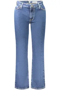 Dámské modré džíny s rovným střihem