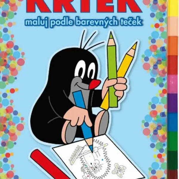 Krtek 2 - Maluj podle barevných teček + maxi voskovka
