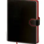 Zápisník Flip A5 černo/červená tečkovaný
