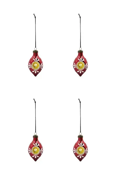 Sada vánočních ozdob House Doctor HDNostal 9,3 x 4,9 cm 4-pack