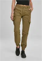 Women's high-waisted cargo trousers summer olive
