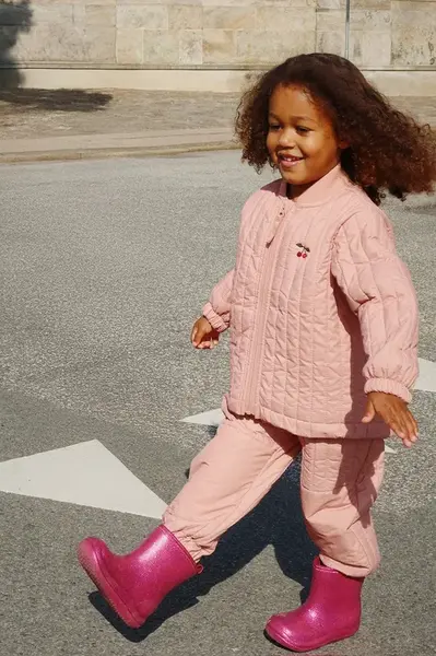 Dětská bunda a kalhoty Konges Sløjd EVI THERMO SET růžová barva, KS103462