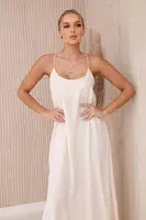 Women's dress with straps - light beige