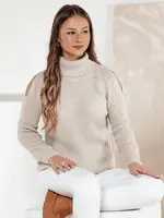 Dámsky sveter GOLFIVA s rolákom, béžový