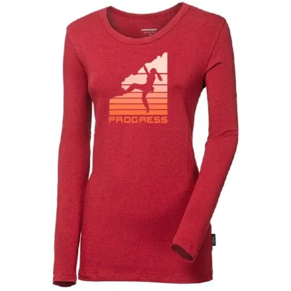 PROGRESS SONJA BOULDER Dámske bambusové tričko, červená, veľkosť