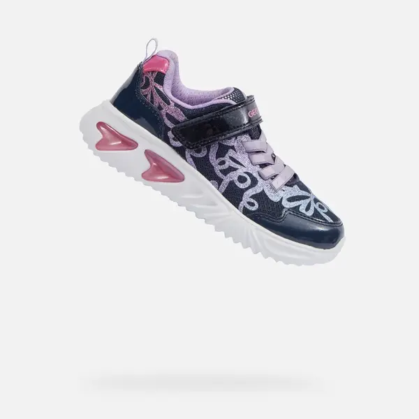 Dark Blue Girls Geox Assister Sneakers - Girls