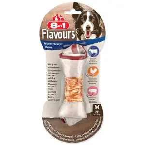 Pochoutka 8in1 Triple Flavour kost žvýkací M