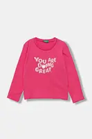 Dětské bavlněné tričko s dlouhým rukávem United Colors of Benetton