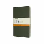 Sešity Moleskine Cahier L, linkovaný, 3 ks, tmavě zelené