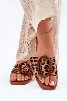 Boto Dámske Ploché Sandále S Ozdobnou Prackou Leopard Luwam