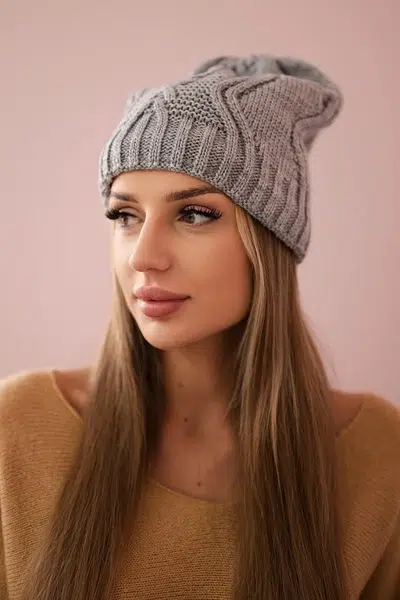 Kesi Čapica s fleece Sylwia K244 svetlo šedá