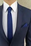 69641 Dewberry Mens Tie and Handkerchief Set-MIDNIGHT BLUE