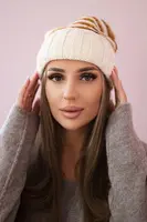 Women's cap Feba K330 ecru+orange