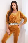 Velour set with mustard hood