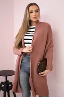 Sweater with batwing sleeve dark pink